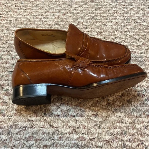 Jarman Mens Tan Genuine Kidskin Loafer Dress Shoes US 10 D brown - Picture 4 of 10